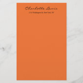 Papeterie Calligraphie élégante Texte orange uni lisible (Devant)