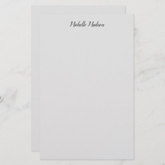 Papeterie Calligraphie manuscrite moderne minimaliste simple (Devant / Derrière)