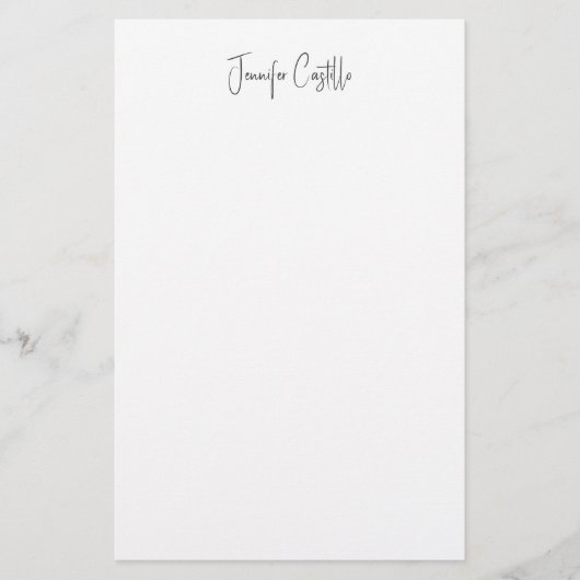 Papeterie Calligraphie minimaliste blanche simple (Devant)