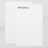 Papeterie Calligraphie Noir Blanc Personnalisé Plaque Modern (Devant / Derrière)