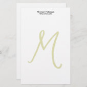 Papeterie Calligraphie Script Monogramme Initiale Moderne (Devant / Derrière)