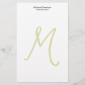 Papeterie Calligraphie Script Monogramme Initiale Moderne (Devant)