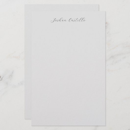 Papeterie Calligraphie Simple Grey Nom professionnel (Devant / Derrière)