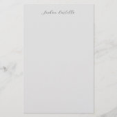 Papeterie Calligraphie Simple Grey Nom professionnel (Devant)