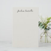 Papeterie Calligraphie Simple Gris Nom Professionnel (Debout devant)