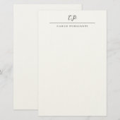 Papeterie Calligraphie simple moderne avec monogramme person (Devant / Derrière)