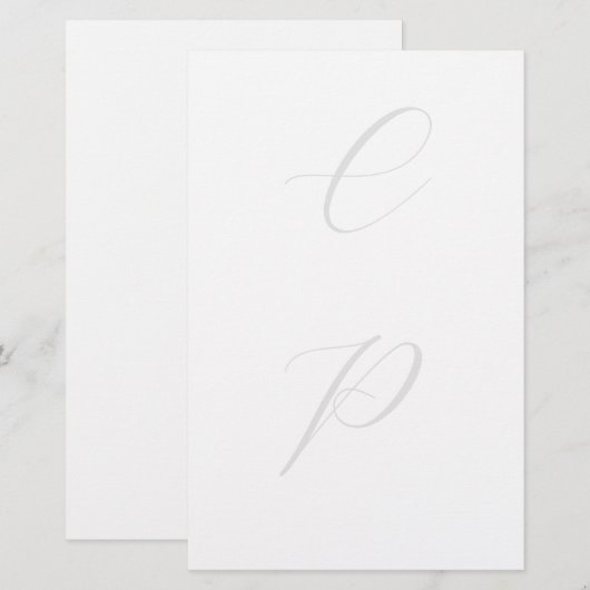 Papeterie Calligraphie simple moderne monogrammée nom (Devant / Derrière)