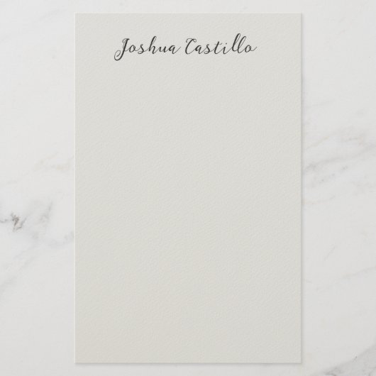 Papeterie Calligraphy Simple Grey Professional Name (Devant)
