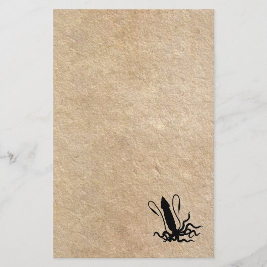 Papeterie Calmar géant sur le vieux parchemin (Devant)