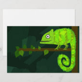 Papeterie Caméléon mignon vert (Devant / Derrière)