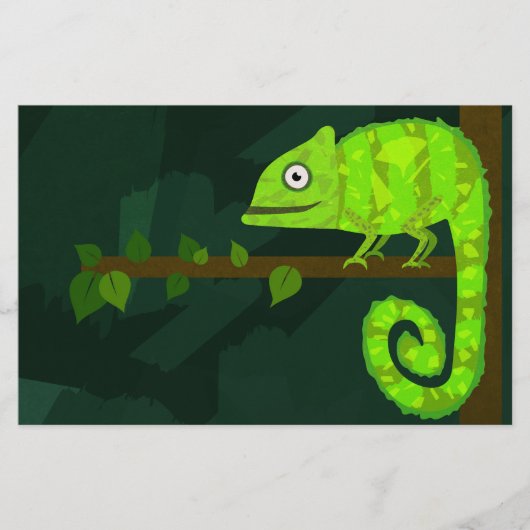 Papeterie Caméléon mignon vert (Devant)