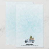 Papeterie Camion de Noël avec pins et animaux de forêt (Devant / Derrière)