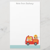 Papeterie Camion-feu rouge avec pompier et chiot (Devant)