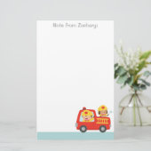 Papeterie Camion-feu rouge avec pompier et chiot (Debout devant)