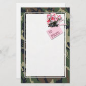 Papeterie Camouflage Rose de la maman militaire (Devant / Derrière)