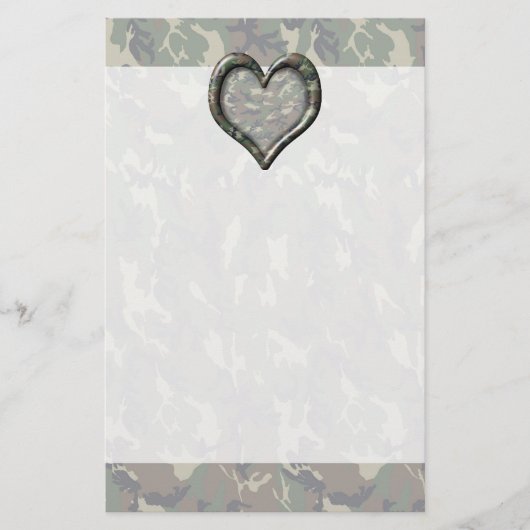 Papeterie Camouflage Woodland Forest Heart sur Camo (Devant)