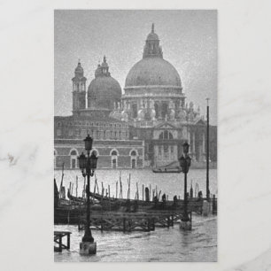 Papeterie Canal Grande Noir Blanc Venise Italie Voyage