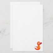 Papeterie Canard baby shower orange (Devant / Derrière)