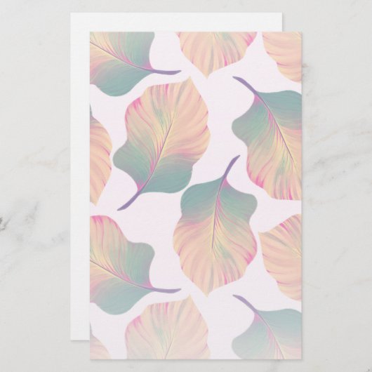 Papeterie Canna Tropicanna Feuilles en Pastel (Devant / Derrière)
