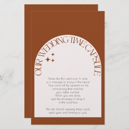 Papeterie capsule temporelle mariage (Devant / Derrière)