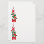 Papeterie Cardinaux rouges à la frontière de Noël de houx (Devant / Derrière)