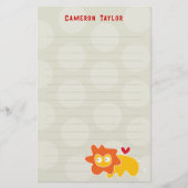 Papeterie Caricature Yellow Lion Enfants Points Merci (Devant)