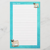 Papeterie Carlin et Roses Votre nom Slogan mignon chien (Devant)