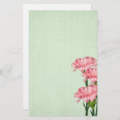 Papeterie Carnations roses (Devant / Derrière)