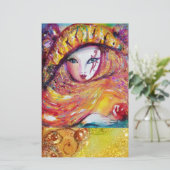 PAPETERIE CARNAVAL VÉNITIEN EN STATIONNAIRE JAUNE D'OR (Debout devant)