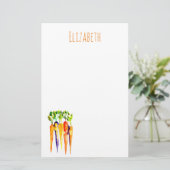 Papeterie Carottes à l'aquarelle légumes mignons (Debout devant)