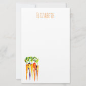 Papeterie Carottes aquarelles légumes mignons (Devant)