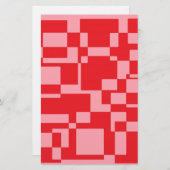 Papeterie Carré rose rouge (Devant / Derrière)