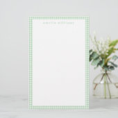 Papeterie Carreaux Gingham Vert (Debout devant)