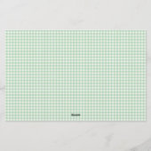 Papeterie Carreaux Gingham Vert (Dos)