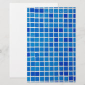 Papeterie Carrelage bleu mosaïque (Devant / Derrière)