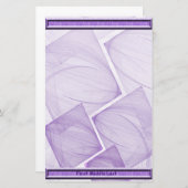 Papeterie Carrés violets géométriques Abstraits (Devant / Derrière)