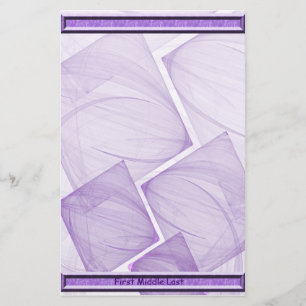Papeterie Carrés violets géométriques Abstraits