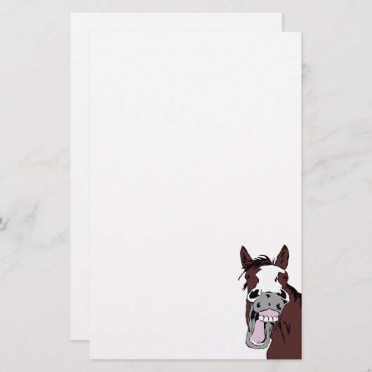 Papeterie Cartoon Laughing Horse Fun (Devant / Derrière)