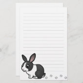 Papeterie Cartoon Rabbit (cheveux lisses à l'oreille agitée) (Devant / Derrière)