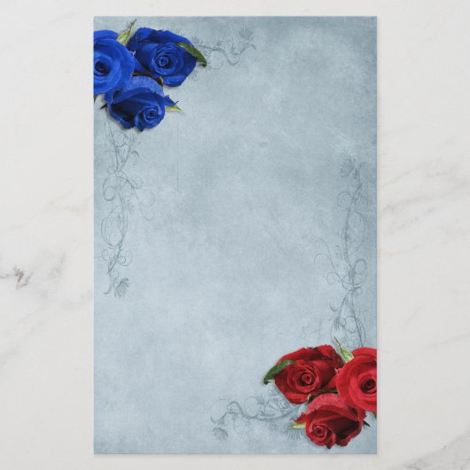 Papeterie Cascade Blue Red et Blue Roses (Devant)