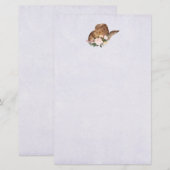 Papeterie Casquette Brown Cowgirl avec fleurs roses (Devant / Derrière)