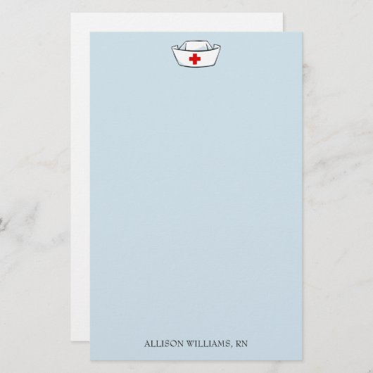 Papeterie Casquette de l'infirmière Ajouter un nom (Devant / Derrière)