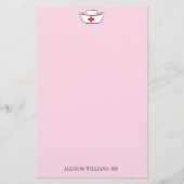 Papeterie Casquette de l'infirmière Ajouter un nom rose (Devant)