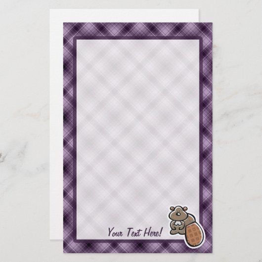 Papeterie Castor mignon ; Pourpre (Devant / Derrière)