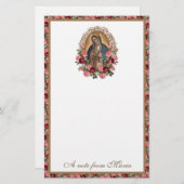 Papeterie Catholique Vierge Marie Guadalupe Rose (Devant / Derrière)