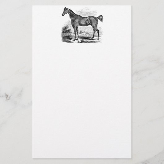 Papeterie Cavalier vintage de cheval de pur sang (Devant)