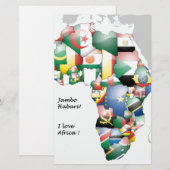 Papeterie Célébration de l'Afrique dans le design des drapea (Devant / Derrière)