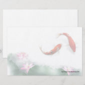 Papeterie Cercles d'amour Lotus Koi Orient Harmony Personnal (Devant / Derrière)