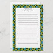 Papeterie cercles verts de turquoise (Devant / Derrière)