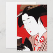 Papeterie Cérémonie japonaise du thé de dame Art Imprimer (Devant / Derrière)